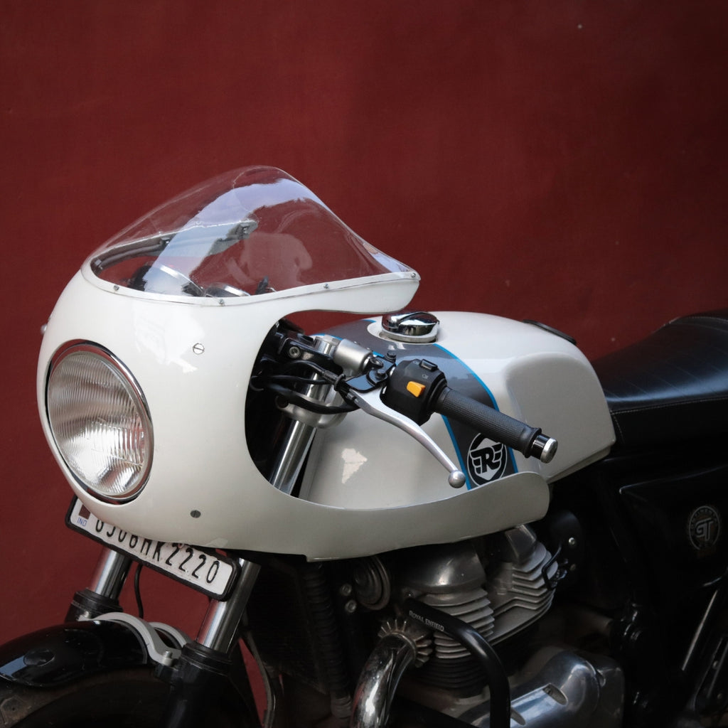 The all new retro bolt-on fairing kit for the Royal Enfield Continental GT 650 by J&D Custom Co.