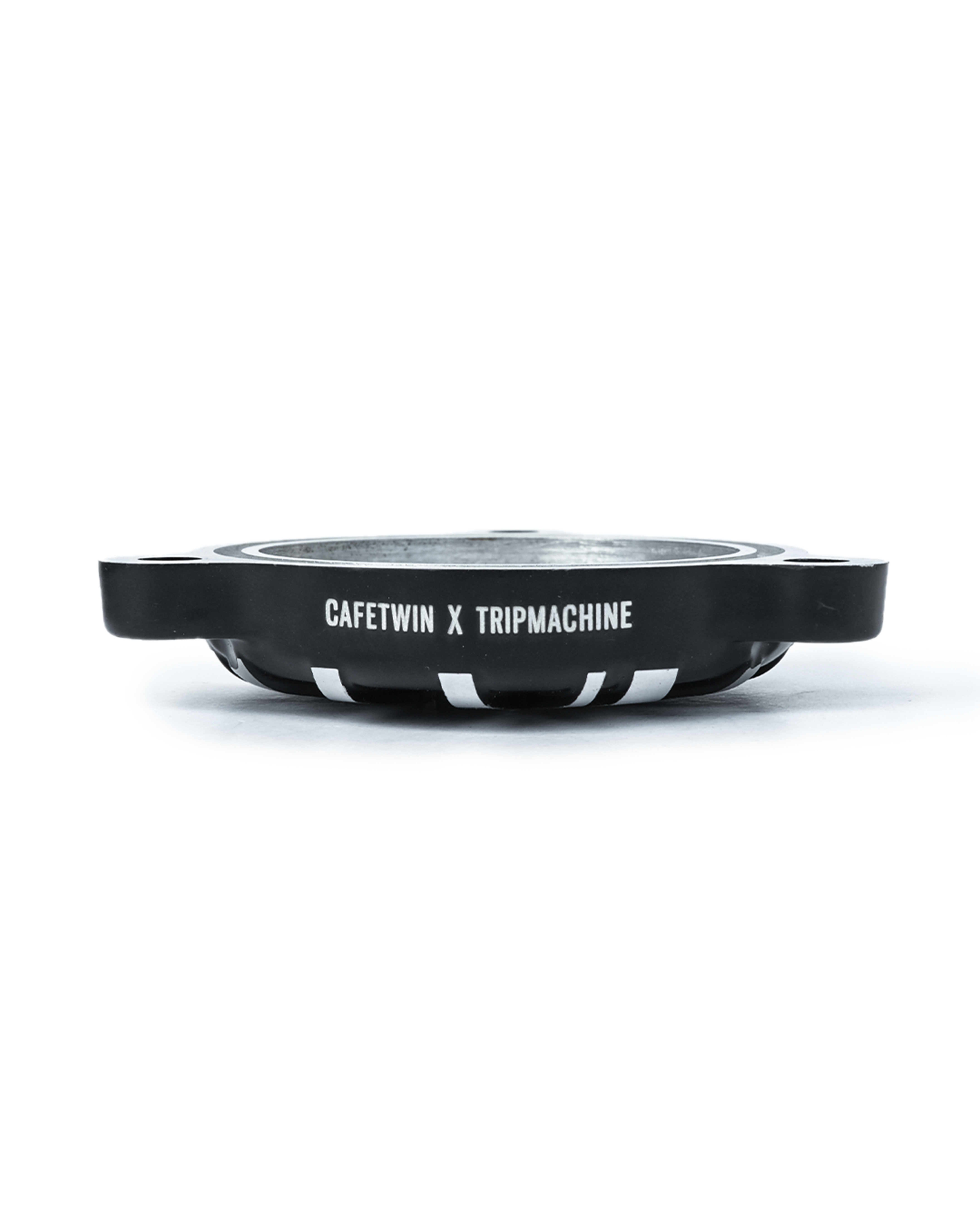 Black and silver rim with 'Cafetwin x Tripmachine' branding on a white background